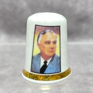Franklin D. Roosevelt Collectible Thimble Finsbury Fine Bone China England